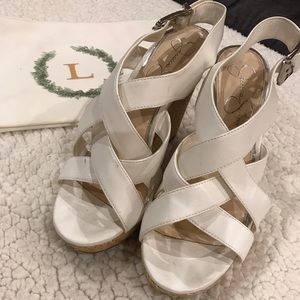 White Jessica Simpson Wedges. Size 8.5